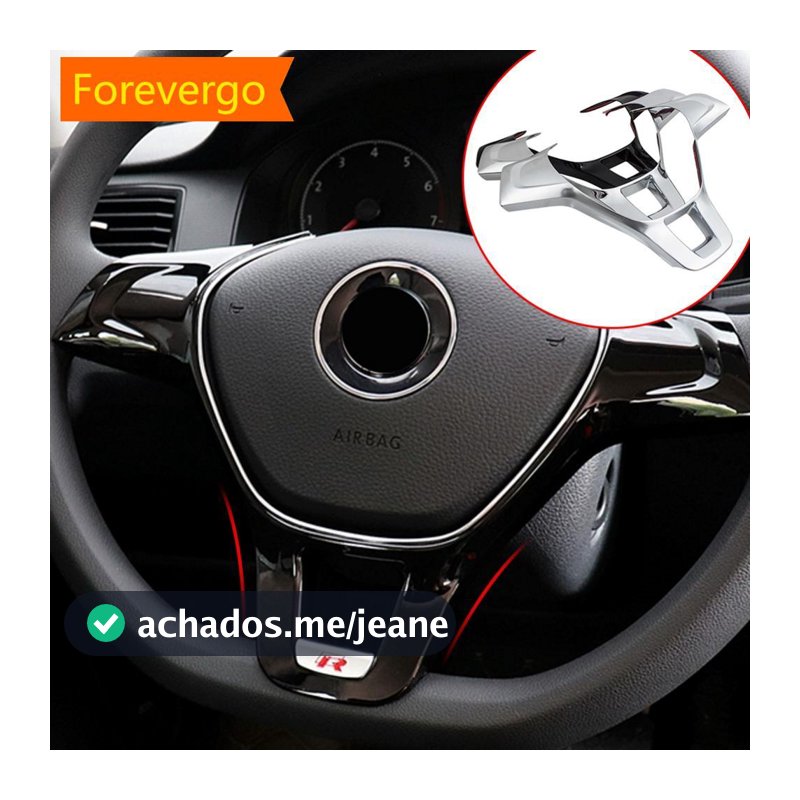 forevergo Carro Para O Interior Do Volante Acessórios De Autocolantes Volkswagen VW Golf 7 GTI MK7 POLO 2014 2015 Jetta MK6 2015 2016 H5L2