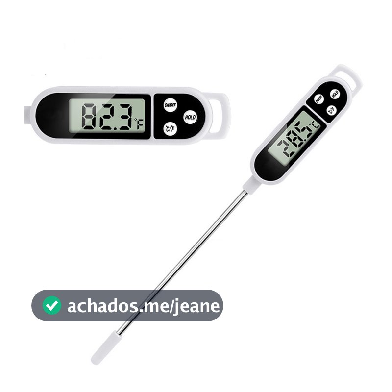 Termômetro Culinário Digital Tipo Espeto para Alimentos e Bebidas Uso em Cozinha