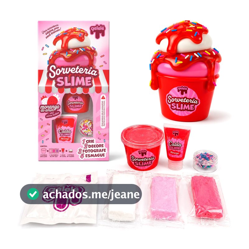 Kit Para Fazer Slime Sorveteria Com Massinha Butter Calda E Charms Infantil Meninas Gelelé