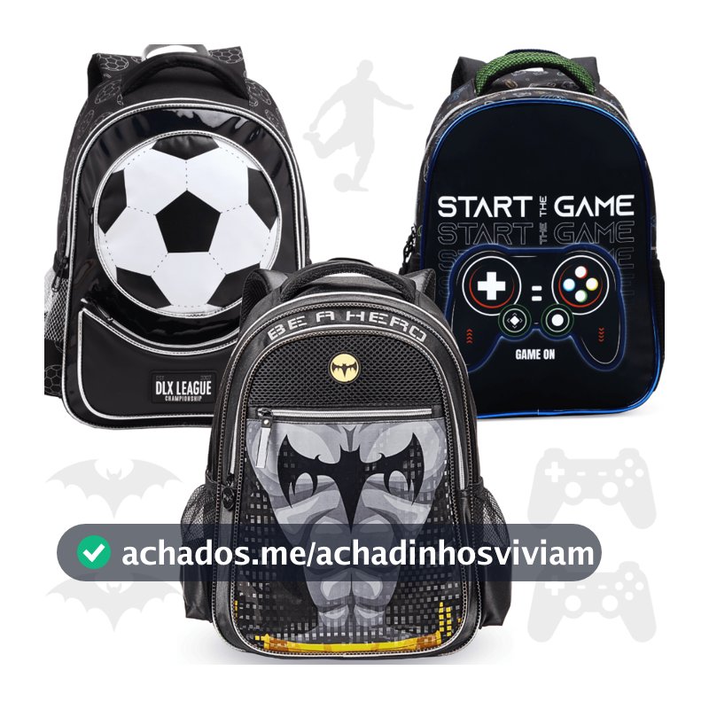 Mochila Infantil Escolar Grande Menino Homem Spider Aranha Speed Bat Morcego Gamecrafit Game Futebol