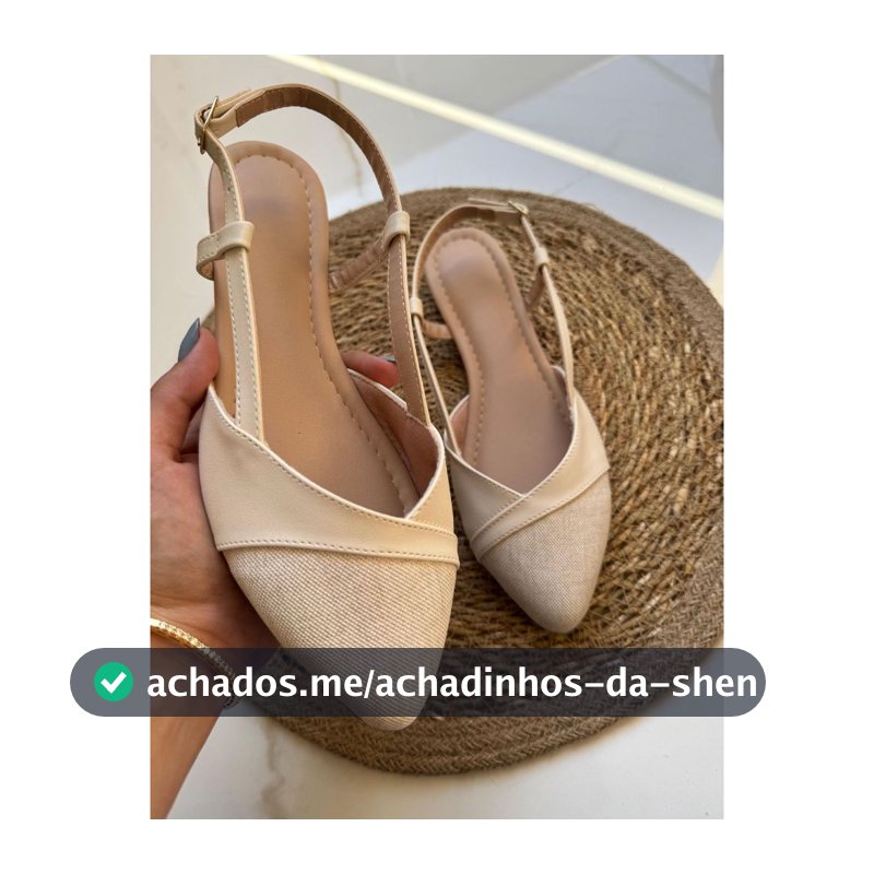 Sandália Sapatilha Rasteirinha  Mule Feminina SlingBack Bege Nude Confortável Casual com Fivela do 33 ao 44