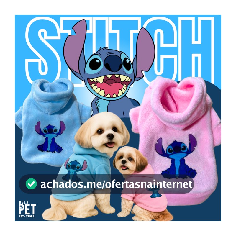 Moletom Fleece Stitch - Roupa Stitch Para Pet