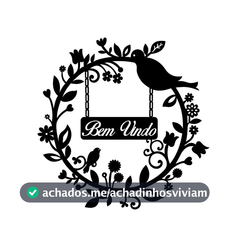 Quadro Decorativo Frase Guirlanda Bem Vindo MDF 3mm - com dupla face