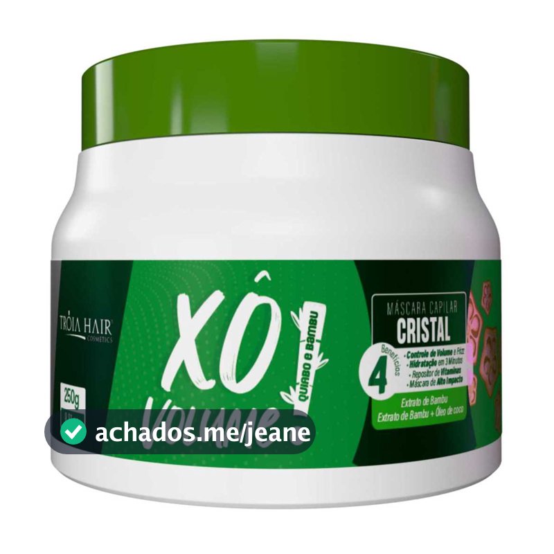 Xô Volume Quiabo e Bambu 250g – Redução de Frizz e Brilho Intenso | Nutrição e Alinhamento dos Fios