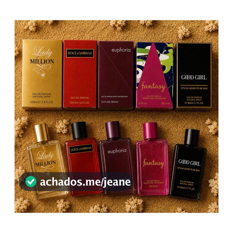 Kit 5 Perfumes Femininos 100ml – Fragrâncias Doces, Sensuais e Marcantes – Ideal para Presente