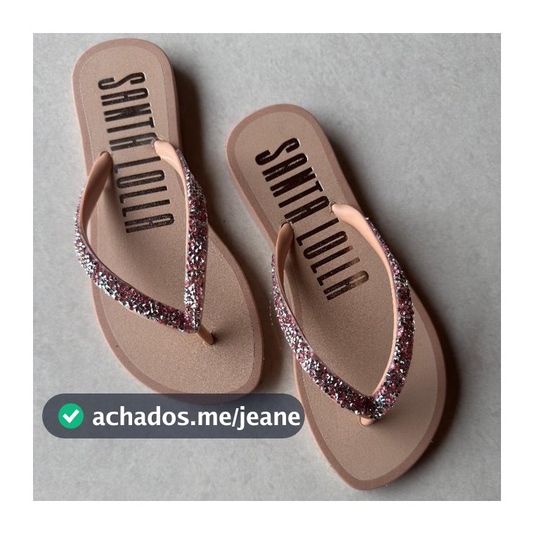 Chinelo Sandalia Santa Lolla Feminino Brilho Strass Pedraria Moda