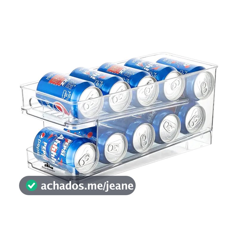 House Organizer Organizador de Geladeira Armário P/ Latas Acrílico Refri