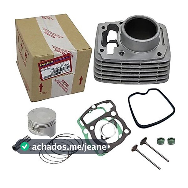 Kit Cilindro Motor Original Hamp+Pistão+Válvulas+Kit A+Guarnição Tampa Válvula+Retentor Válvula Titan/Fan/Nxr Bros 150