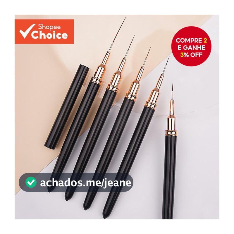Conjunto de 5 peças de pincéis de Manicure conjunto de Manicure linha ultrafina desenho caneta linha desenho gancho linh