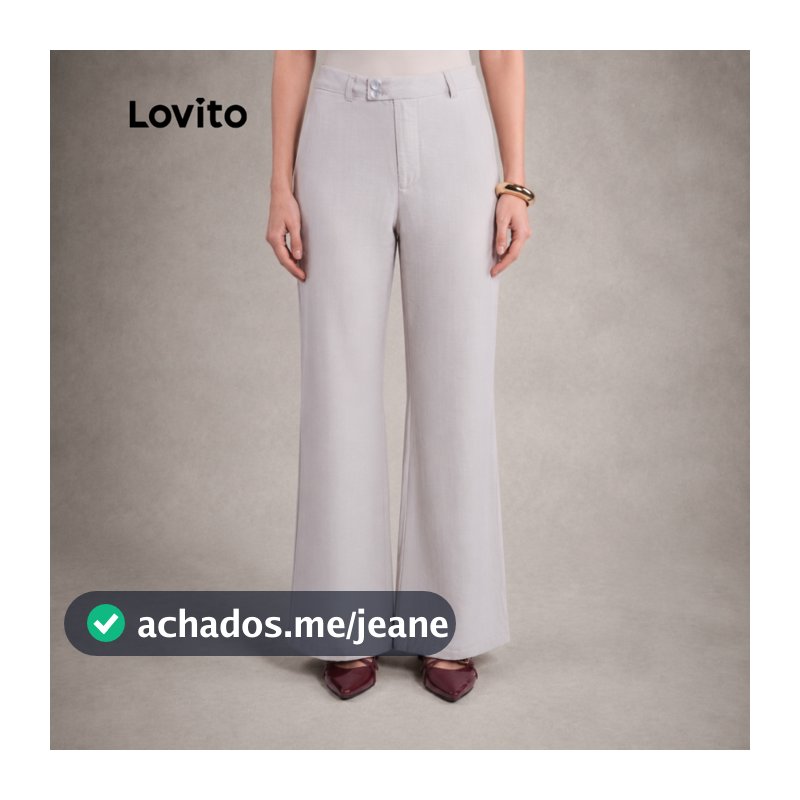 Lovito Calça Feminina Flare de Alfaitaria Risca de Giz PTB20952125