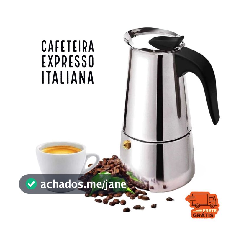 Maquina de Café Cafeteira Italiana 12, 9 Xícaras Expresso e Moka Em Inox 4, 6 Xícaras