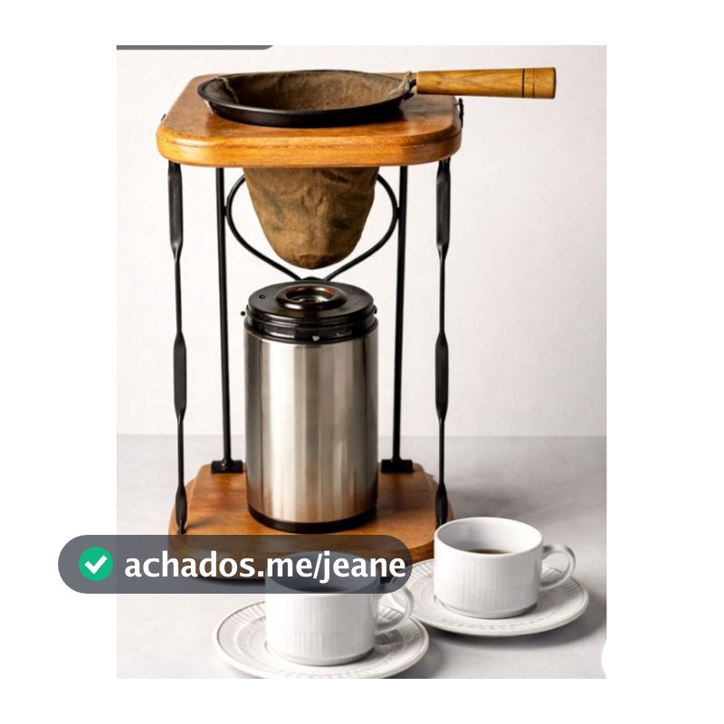 Suporte para Café Coado Artesanal em Madeira Maciça e Metal – Mancebo Gourmet para Cozinha Rústica e Café Especial