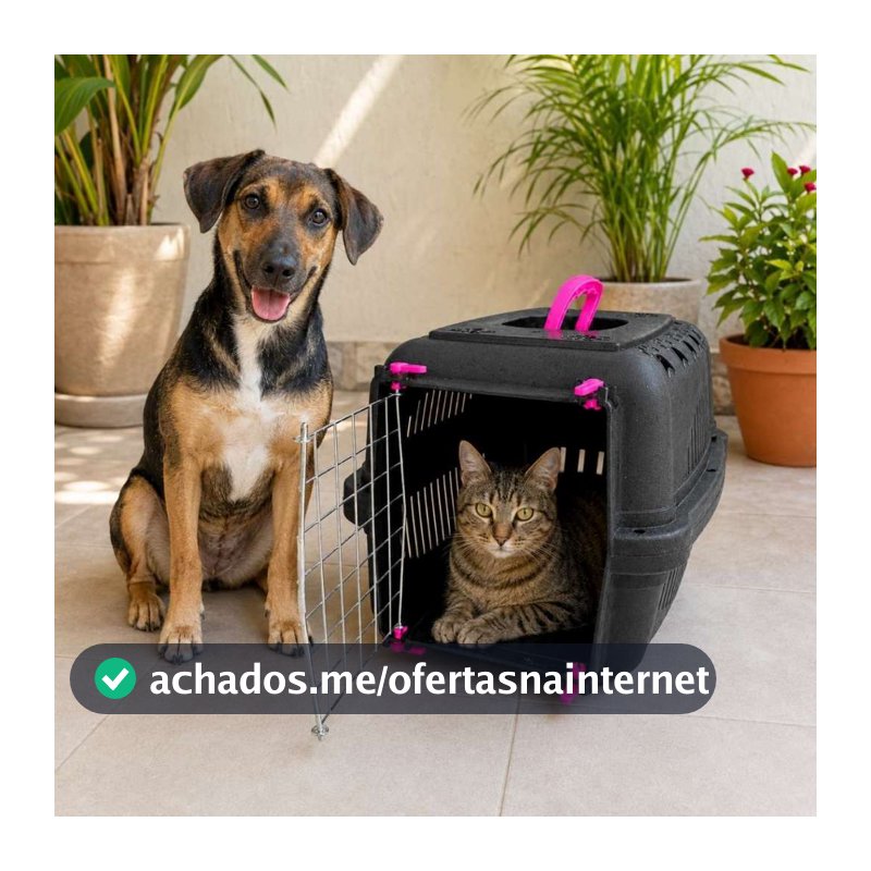Caixa de Transporte Pet Cachorros Cães Gatos Coelhos Portinha de Aço Ferro