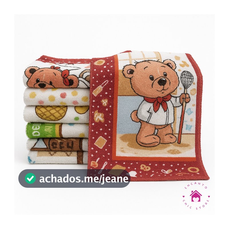 Kit de Pano de copa atoalhado 41x64cm ou 35x55cm Grande Felpudo