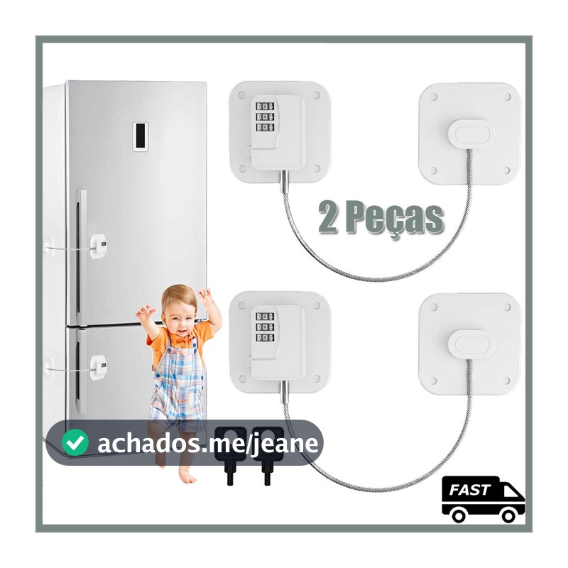 2 peças Trava Tranca Com Chave/Com Senha para Geladeira Freezer Porta Janela Gaveta Não Precisa Furar
