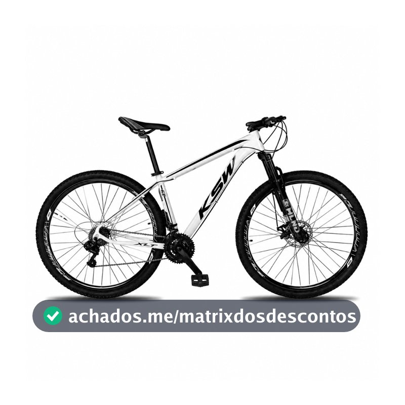 BICICLETA ARO 29 KSW XLT 21 MARCHAS SHIMANO FREIOS A DISCO QUADRO 17 BRANCA