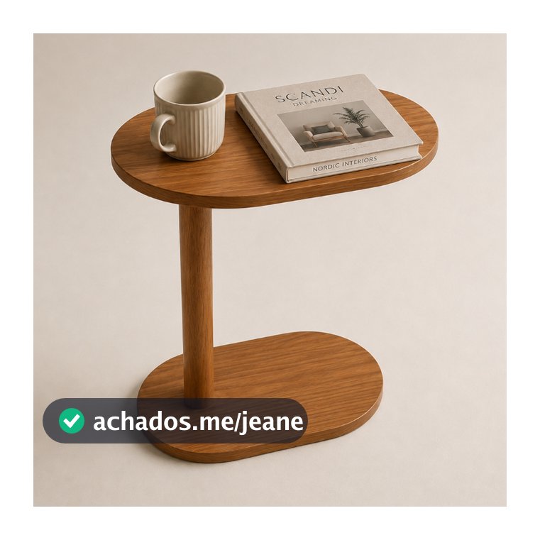 Mesa De Apoio Lateral Madeira Para Braço De Sofá Alt.65cm - Mel