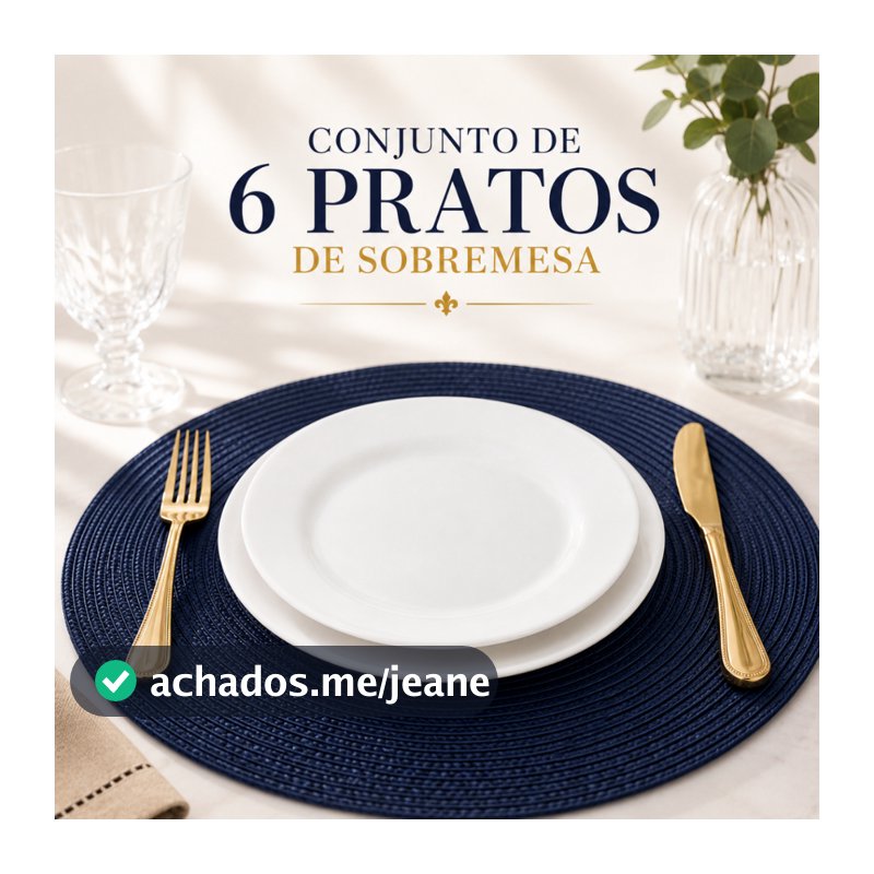 Conjunto 6 Pratos Sobremesa Branco Redondo Opaline Porcelana Fundo Restaurante Mesa Posta 17,5cm