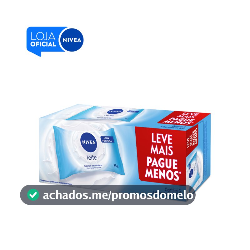 Kit NIVEA Sabonete em Barra Hidratante Leite 85g (6 unidades)