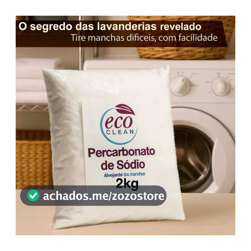 Percarbonato de Sódio 100% Puro Limpeza Em Geral Tira Manchas Roupas Brancas 500g/1kg /2kg