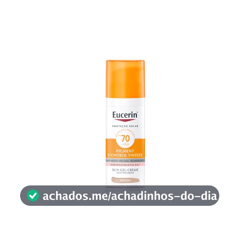 Eucerin Pigment Control Tinted Protetor Solar Facial Matte FPS70 Média 50ml