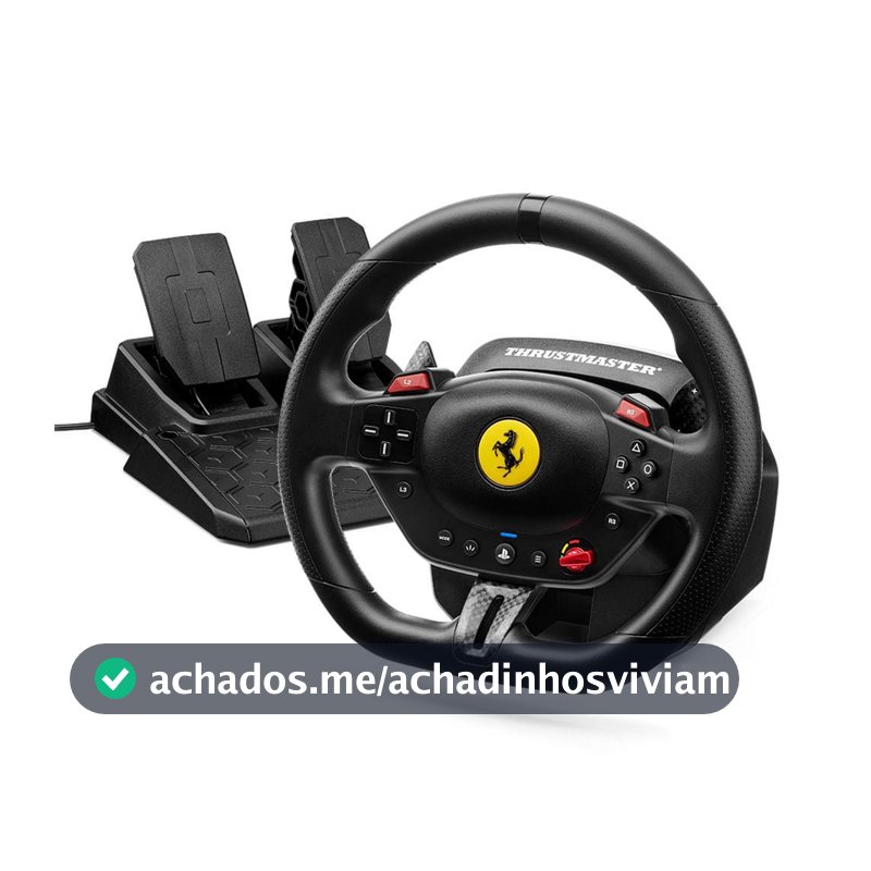 Kit Volante e Pedal T98 Ferrari para PS4, PS5 e PC - Thrustmaster
