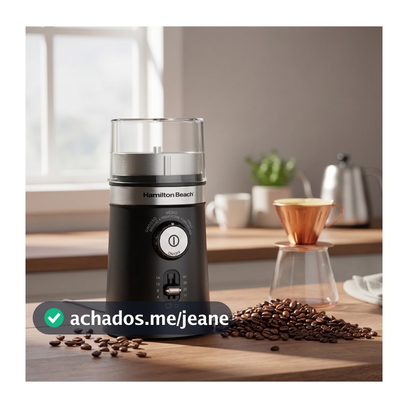 Moedor Moinho Automático Ajustável Com Controle De Granulação Triturador Grãos Café Cuba Removível Hamilton Beach