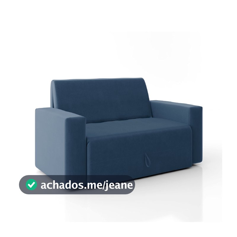 Sofá-Cama 2 Lugares Pratik 5000 Mamflex Azul Suede