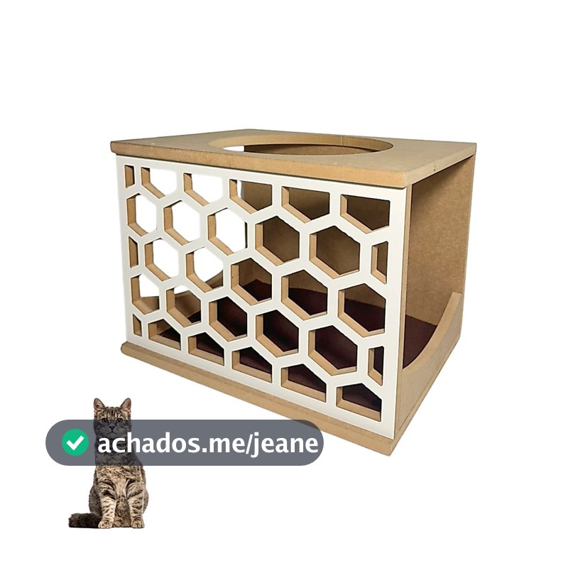 Nicho Para Gato Colméia REFORÇADO MDF 15mm Casinha de Gato Montado Caminha de Gato Toca Com Carpete