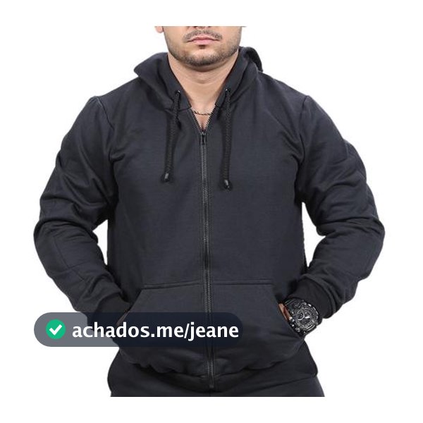 Blusa de Frio Moletom com Ziper Masculino Liso Direta Da Fabrica