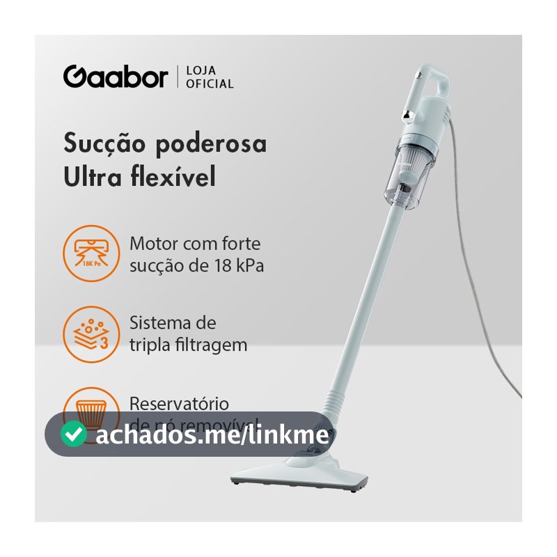 Gaabor Aspirador 2 em 1 18000Pa Forte Sucção Silencioso Fácil Guardar CW-18M02A
