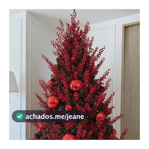 Galho Berry Azevinho cerejinha Bagas Vermelhas Enfeite de Natal Pick natalino