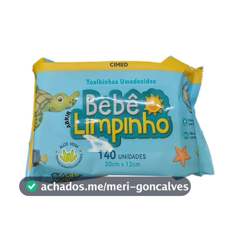 Toalha Umedecida Bebê Limpinho 140 unidades