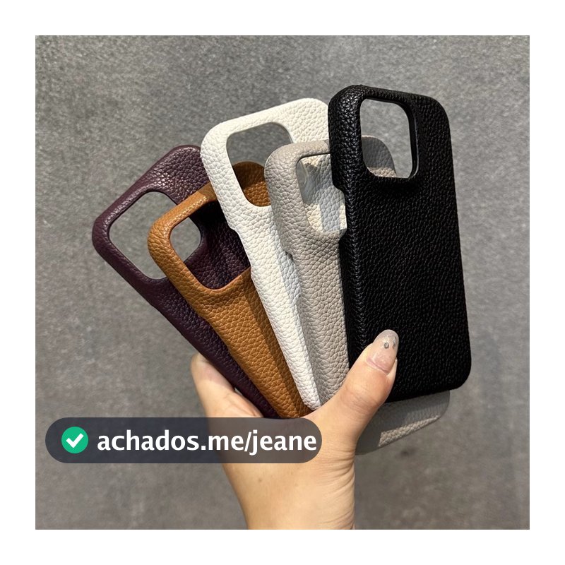 Para iPhone17 16 Litchi Grão Caso De Couro Apple ip 15 14 13 12 11 Pro Max Fosco Capa Proteção Da Câmera Luxo Multi-Cor