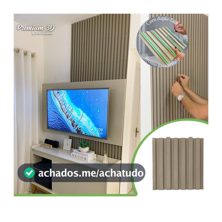 Kit 4m² Painel Ripado Fendi 30x30 - 44 peças | Anti-impacto | Autocolante