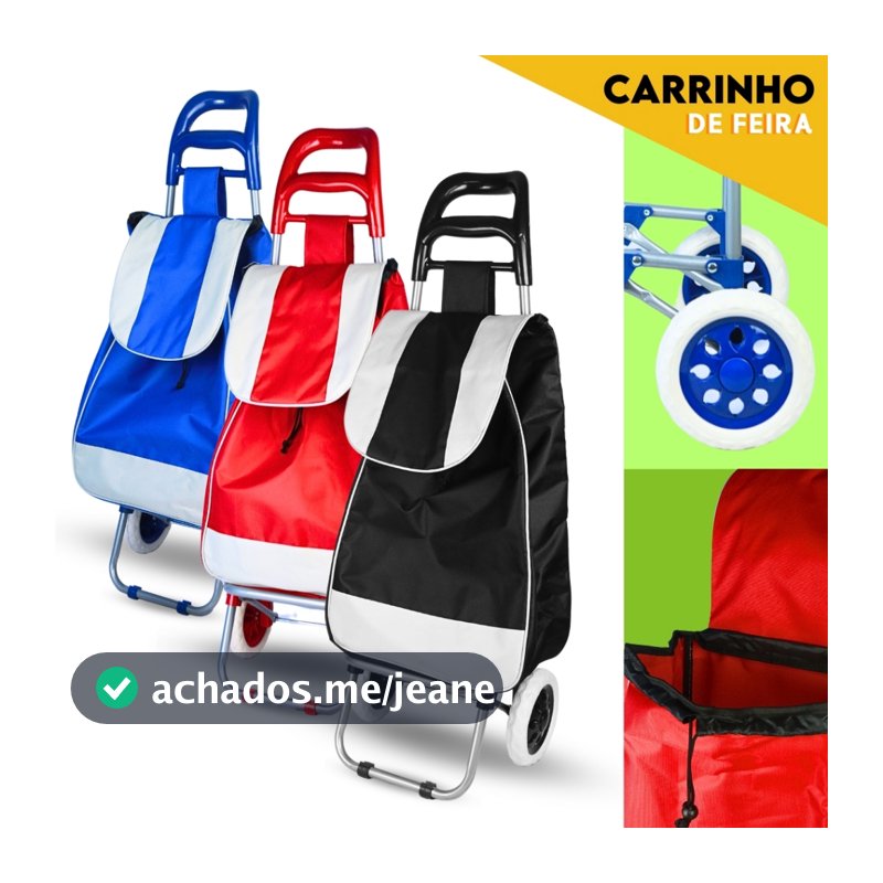 Carrinho De Feira Dobrável Com Rodas - Carrinho De Mão - Diversas Cores - NL