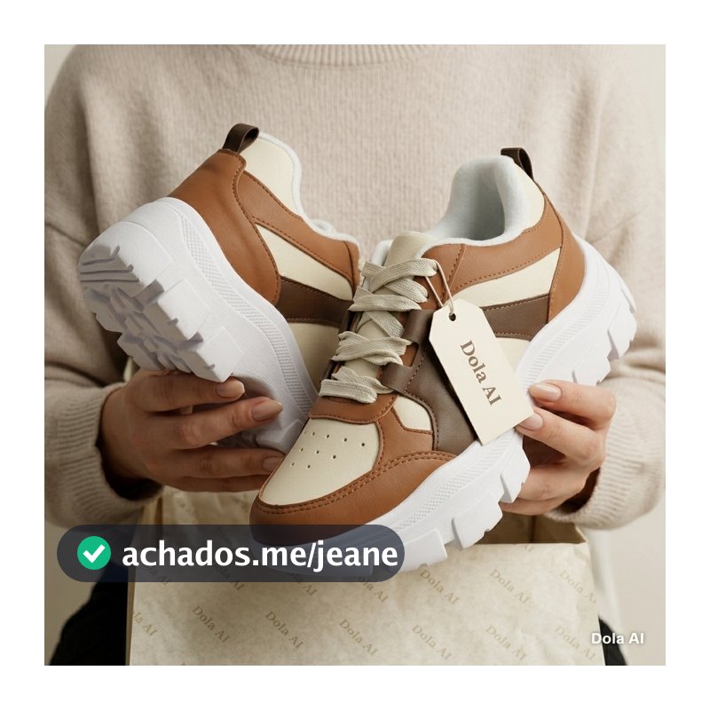 Tênis Feminino Estilo Chunky Plataforma casual trabalho sola alta moderno confortável