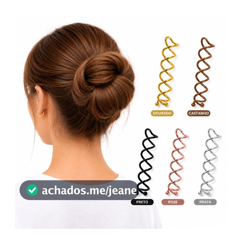 Prendedor Espiral  Cabelo Coque e Penteado Bun Twist  Presilha Grampo l Mola Cabelo Aspiral Hairpin