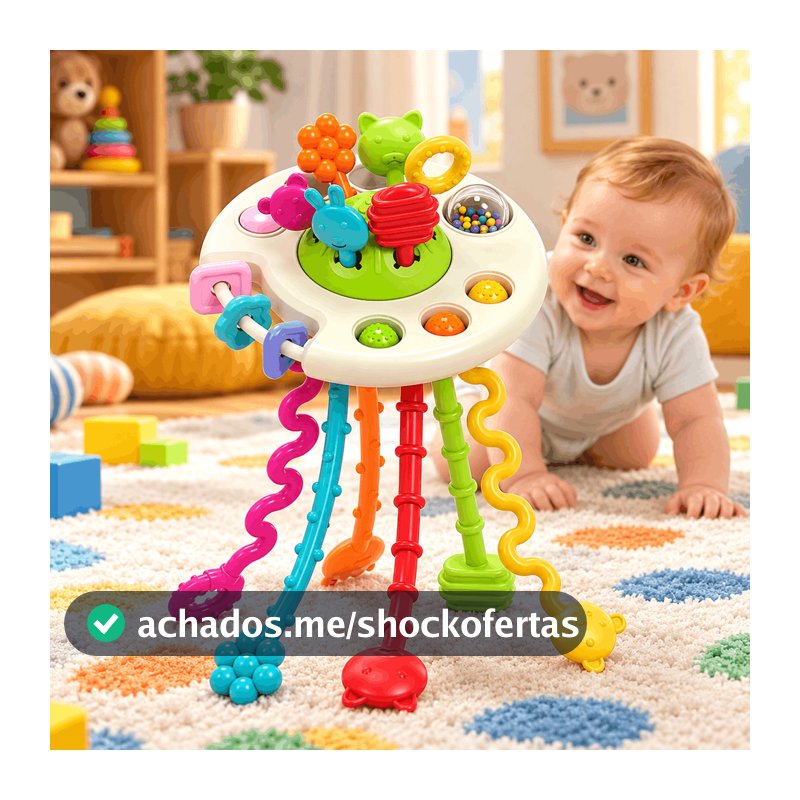 Brinquedos Sensoriais Para Bebês Montessori Mordedor Chocalho Tatil Interativo Polvo