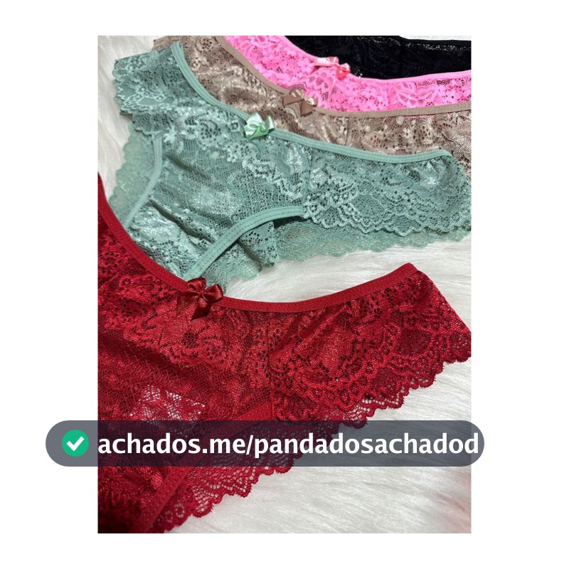 Kit 5 Calcinhas Renda Fio  Renda macia com Forro interno Algodão Lingerie Feminina Sensual Poliamida