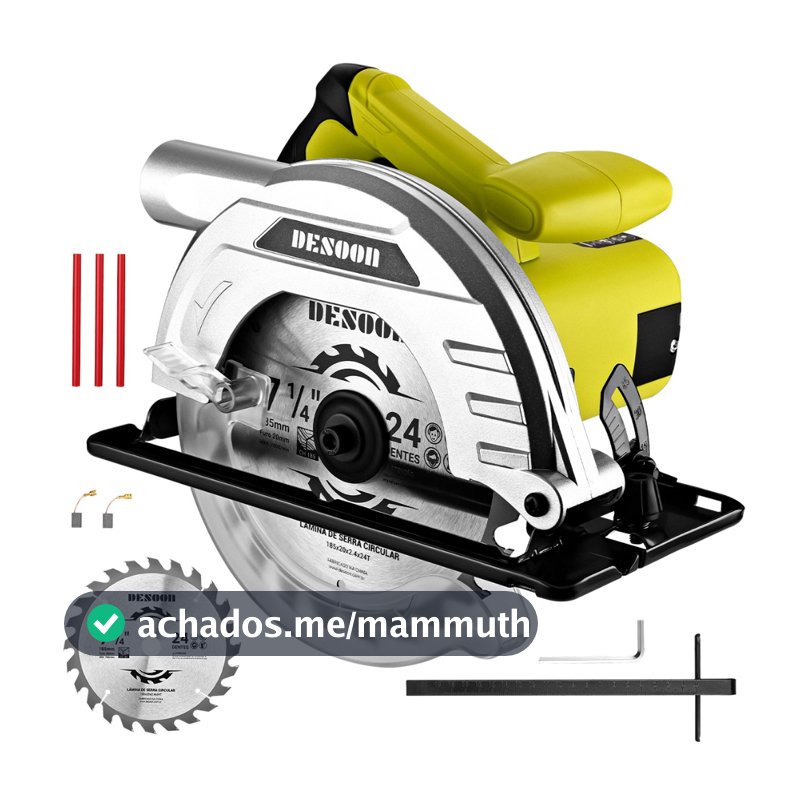 Serra Circular Elétrica 1400w Profissional 5500rpm Com Lápis Disco 185mm E Guia Para Carpinteiro Marceneiro Desoon