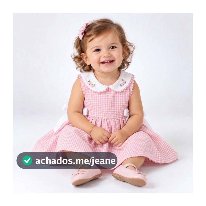 Vestido Bebê Menina Festa Luxo Rosa Algodão Confortável 2 Meses a 4 Anos