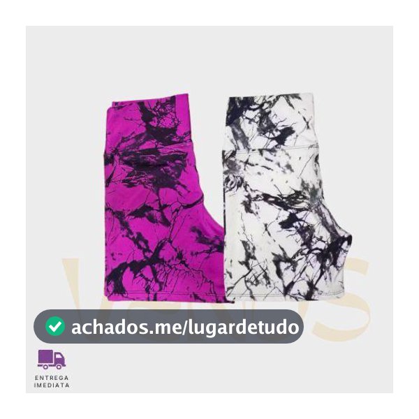 Kit 2 Shorts Fitness Academia Zero Transparencia Marmorizado Cintura Alta Meia Coxa Feminino Tie Dye