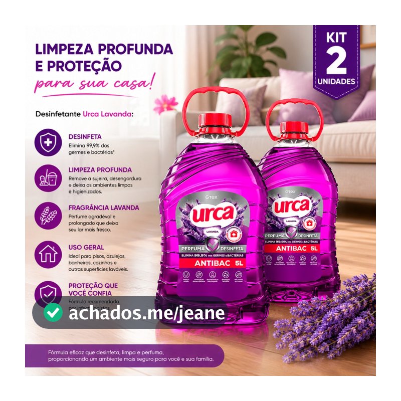 Kit 2 DESINFETANTES URCA LAVANDA 5L