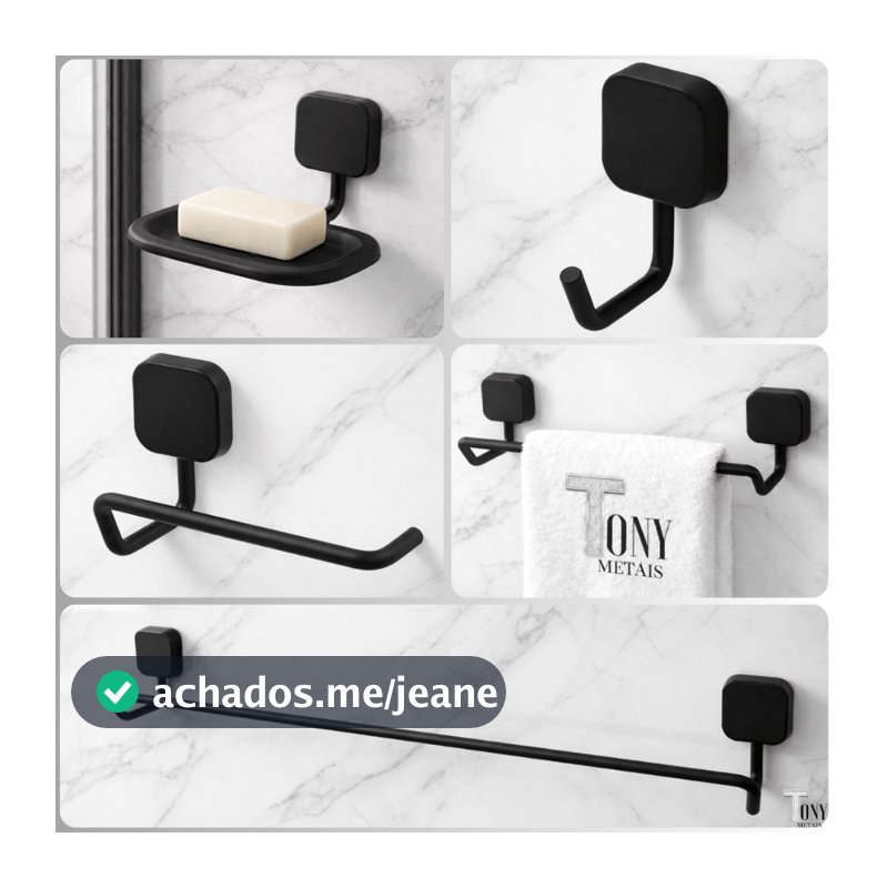 Kit Acessórios Banheiro Lavabo Slide Completo Luxo 05 Peças Alto Padrão Premium
