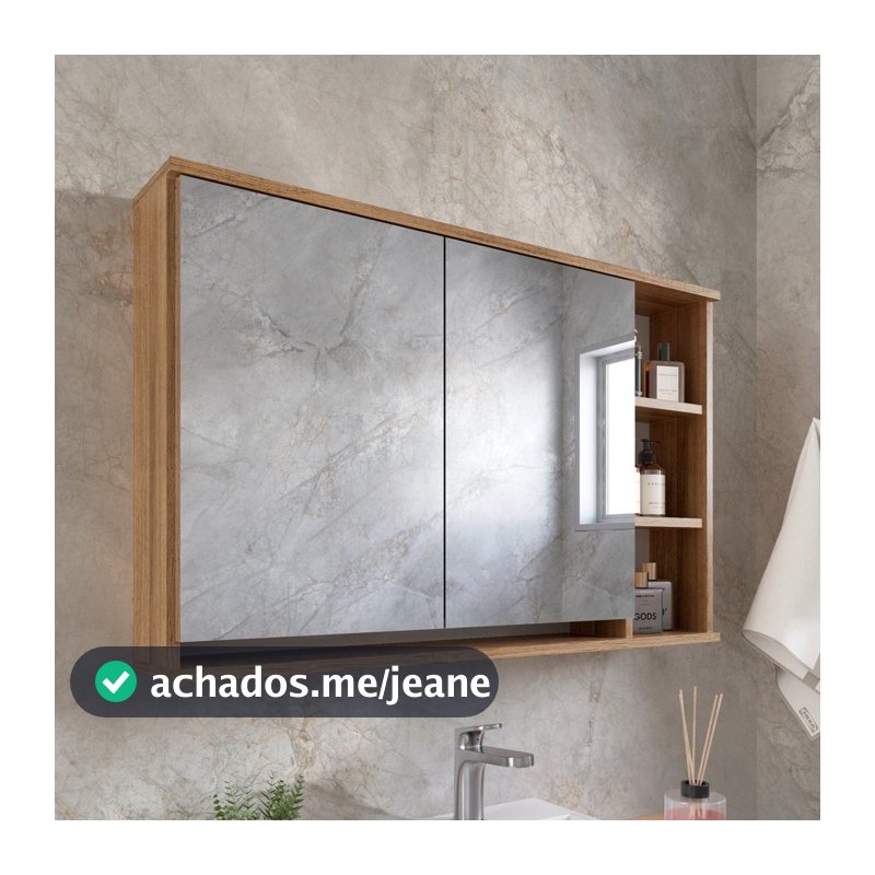 Armário Espelheira de Banheiro 90cm com 2 Portas Solaris EP400 Yescasa