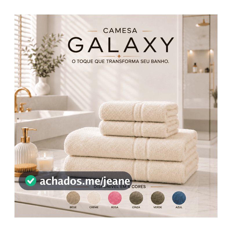 Kit Toalhas Camesa Galaxy 4 Peças 2 Banho + 2 Rosto 400g/m² 70x140cm 45x80cm
