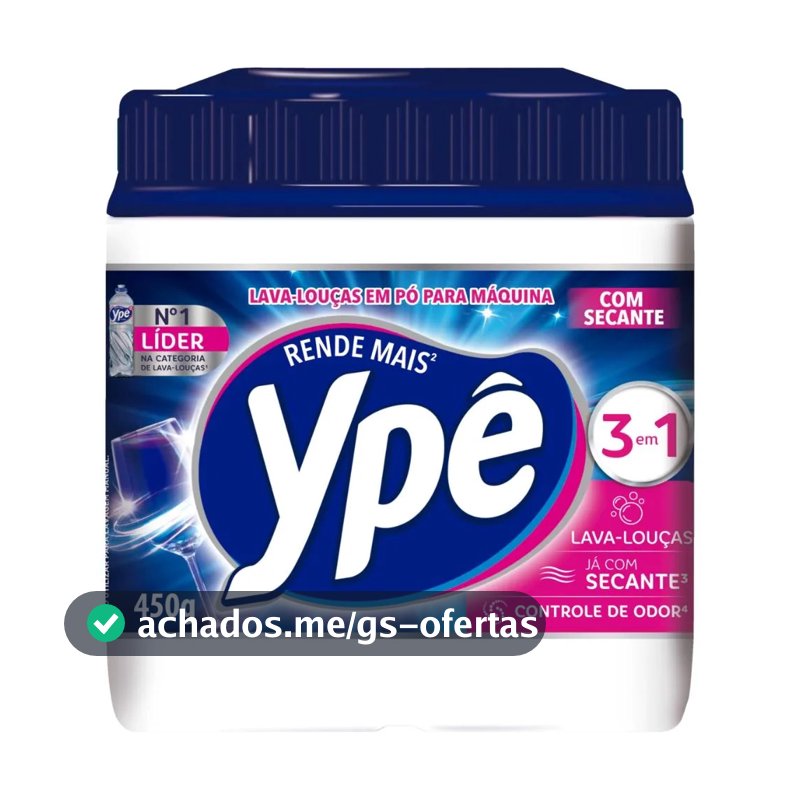 Detergente Maquina De Lava Louças Ypê Pó 18 Lavagens 450g