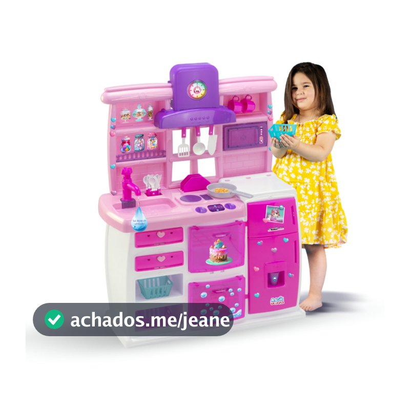 Cozinha Infantil Completa 1 metro Master Brinquedo Com Acessórios