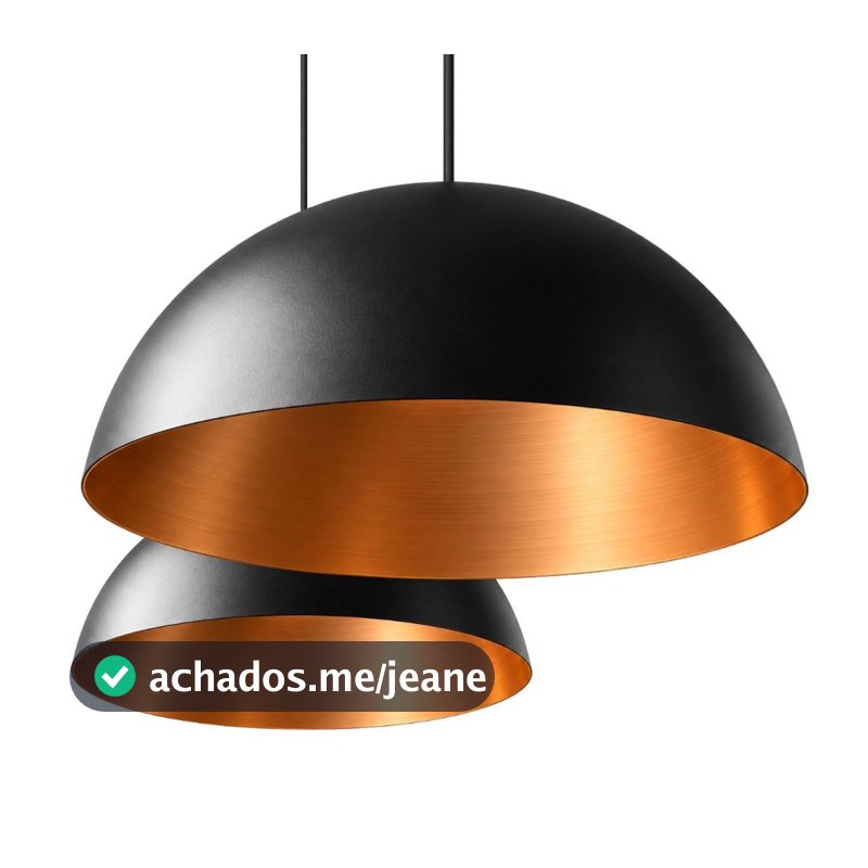 Pendente Teto Kit2 Meia Lua 30cm Lustre Aluminio  Decorativo Design Moderno Cozinha Bancada Balcão